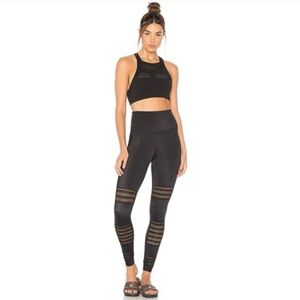 Beyond Yoga Black Mesh Inset Leggings Size S